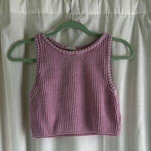 Purple Knit Sleeveless Top